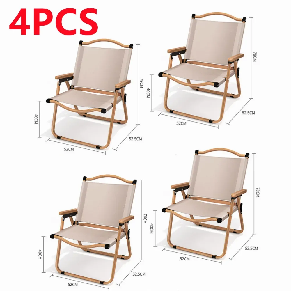 Outdoor Sport Chairs - 4/2/1PCS-khaki Camping Chair Portable Outdoor Chair