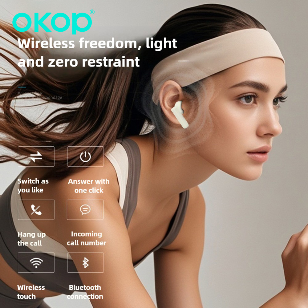 Outdoor Sport Games - OKOP AI Headset,Wireless Bluetooth Headset,in-ear Noise