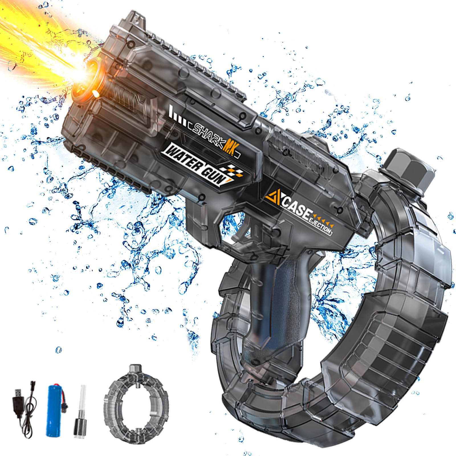 Outdoor Sport Games For Kids - Led Emitting Electric Ring Water Gun