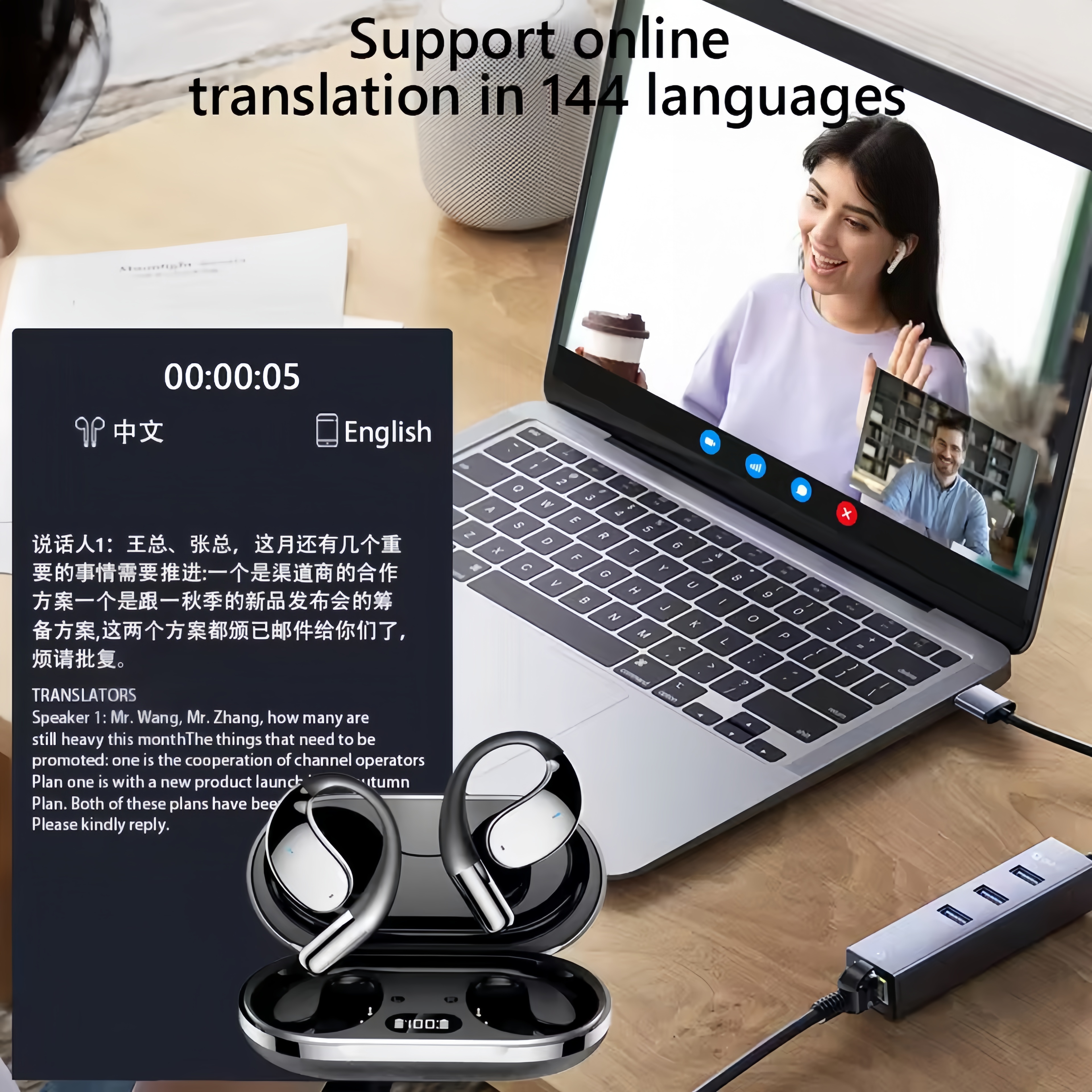 2026 New AI Translation Earbud - Outdoor Sport Games ulasan dan harga